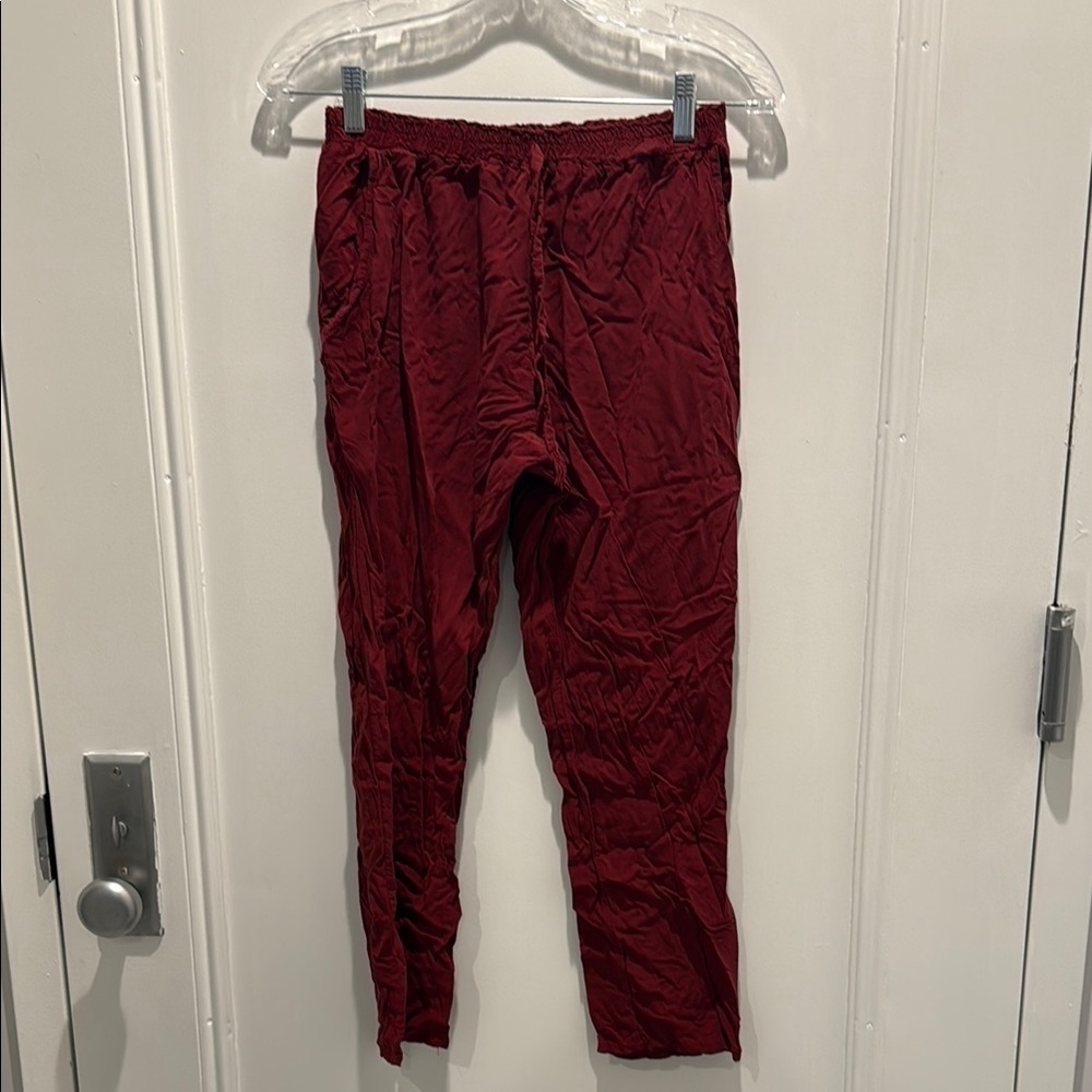 Amazon Red Track Pants with Elastic Waistband